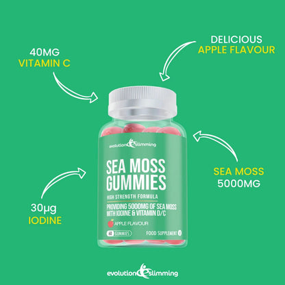 Gomitas de musgo marino con yodo, vitamina C y vitamina D - Antiinflamatorio y apoyo inmunológico