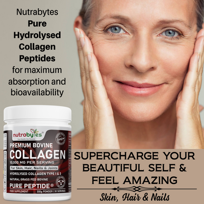 Premium Bovine Collagen Powder 10,000mg | Pure Hydrolysed Peptides Types 1 & 3 | Unflavoured