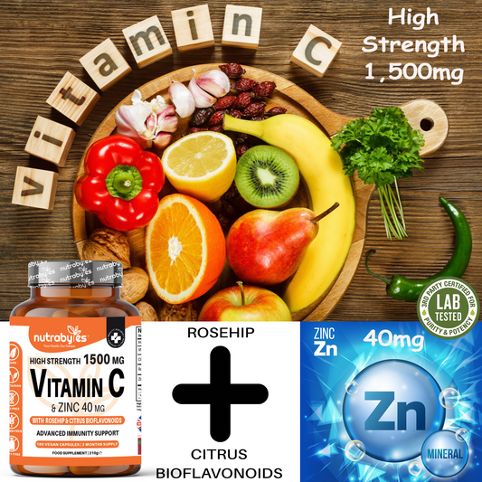 Cápsulas de Vitamina C y Zinc de Alta Potencia