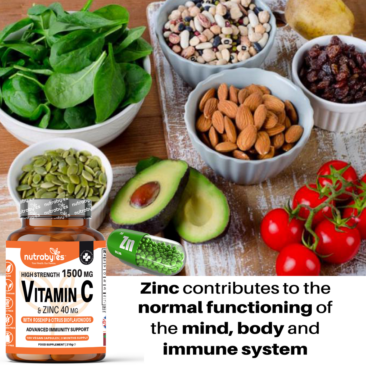 High Strength Vitamin C & Zinc Capsules