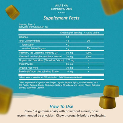 Gomitas Akasha Sea Moss Glow – Vitaminas para cabello, piel y uñas | 60 unidades