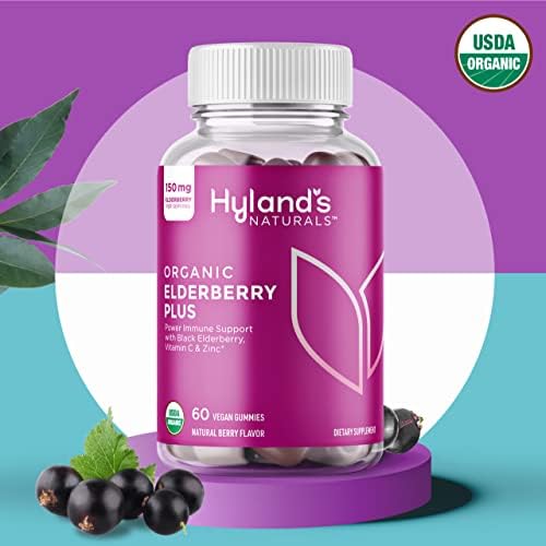 Hyland’s Organic Elderberry Plus Gummies — with Zinc & Vitamin C, 60 Count