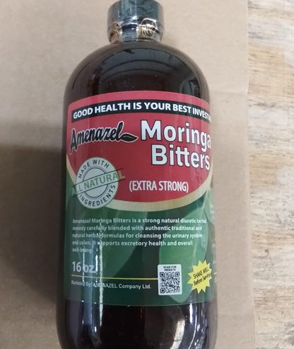 Amenazel Bitters de Moringa Orgánica 16 fl oz | Tintura Digestiva de 9 Hierbas