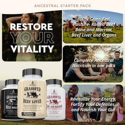 Ancestral Supplements Paquete de Inicio Órganos de Res | Órganos de Animales Alimentados con Pasto