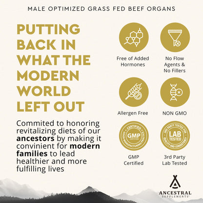 Ancestral Mofo Grass-Fed Beef Organ Supplement for Men – Energy & Vitality