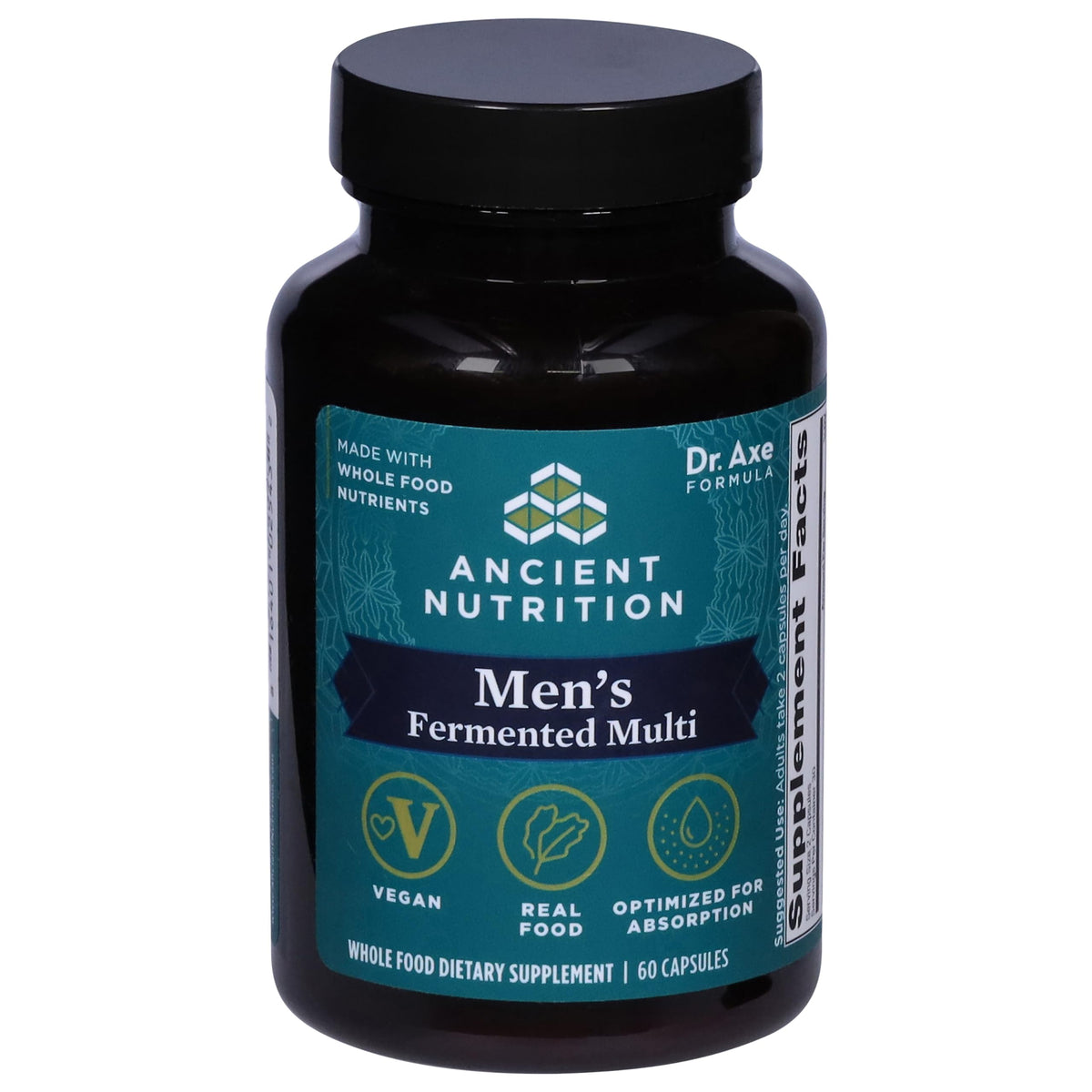 Bottle of Ancient Nutrition Men's Fermented Multi supplement on a white background