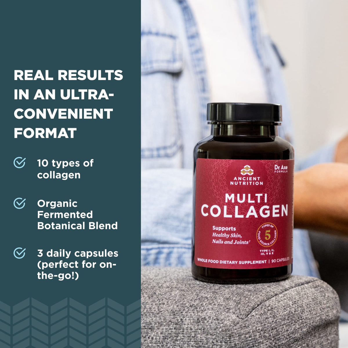 Ancient Nutrition Multi-Collagen Peptides – Types I, II, III, V & X | 90 Capsules - Calm Era