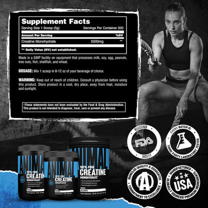 Animal Creatine Monohydrate Powder – Unflavored | 1kg - Calm Era