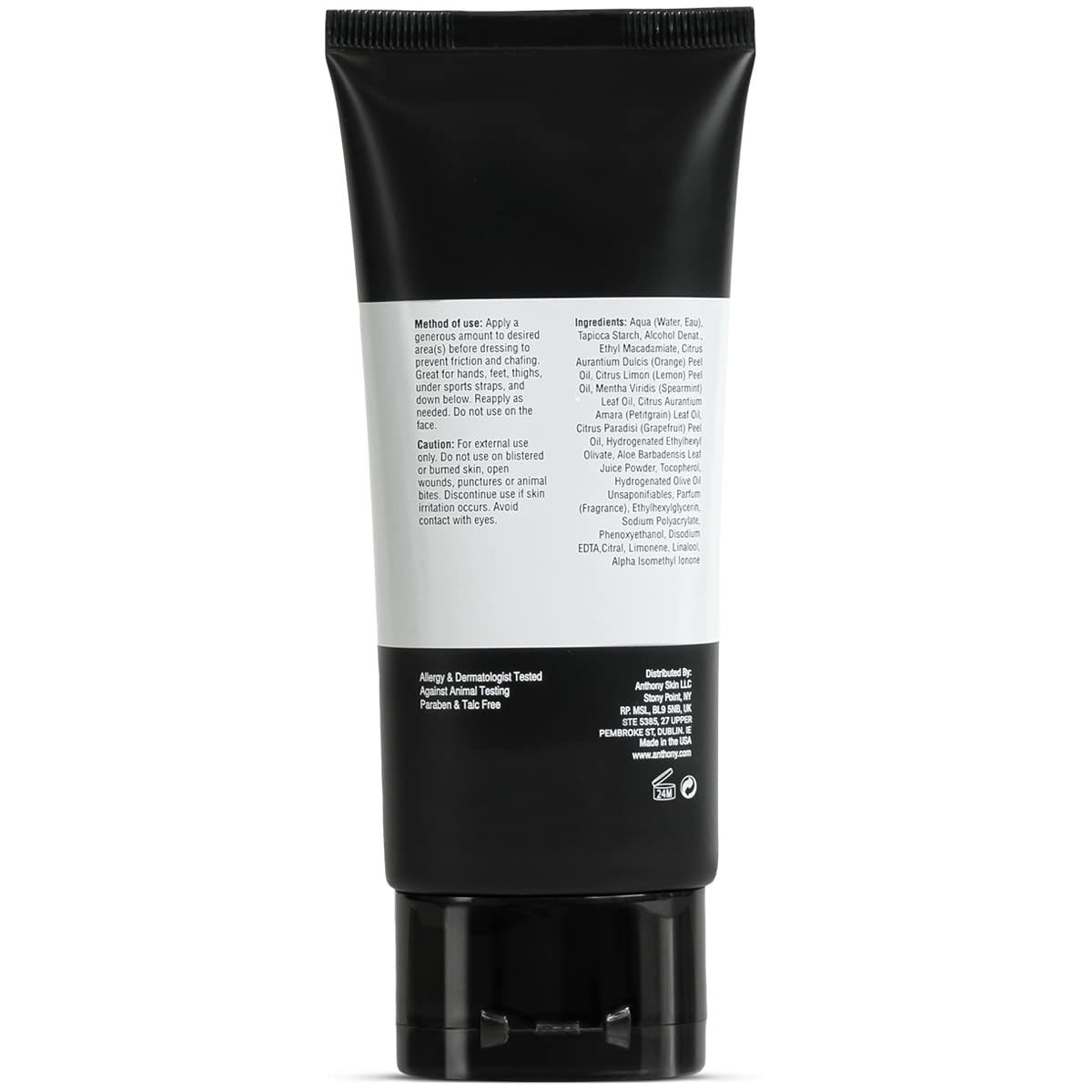 Desodorante Anthony No Sweat Body Defense para Hombres – Crema a Polvo, Sin Talco, Anti Rozaduras, 3 fl oz