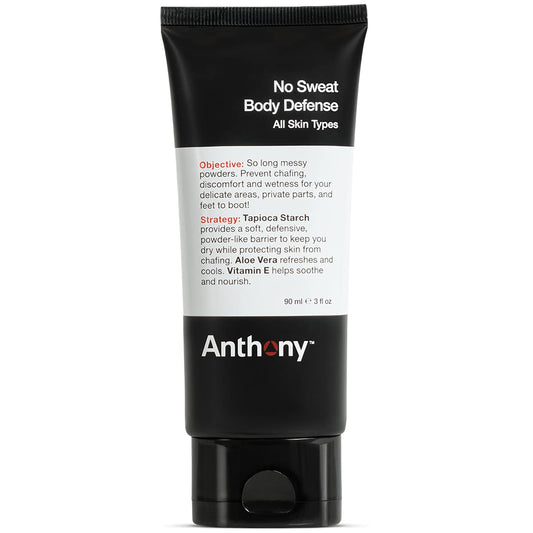Desodorante Anthony No Sweat Body Defense para Hombres – Crema a Polvo, Sin Talco, Anti Rozaduras, 3 fl oz