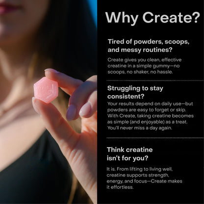 Create Creatine Monohydrate Gummies 1.5g | Vegan Anti-Melt Orange Flavour