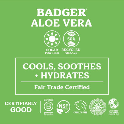 Badger Organic Aloe Vera Gel 96% — Unscented, Face & Body, 2 x 4fl oz - Calm Era