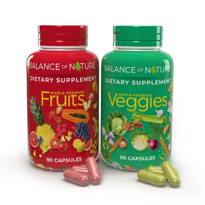 Balance of Nature Fruits & Veggies Supplements – 90 Fruits & 90 Veggies Capsules Set - Calm Era