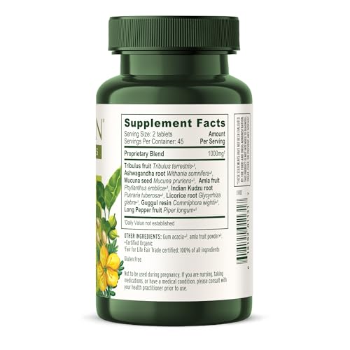 Banyan Botanicals Tabletas de apoyo para hombres – Ashwagandha, Gokshura y Mucuna, 90 tabletas