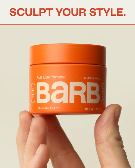 Pomada de arcilla blanda Barb – Fijación media, a base de agua, sin fragancia (57 g) | The Barb Shop