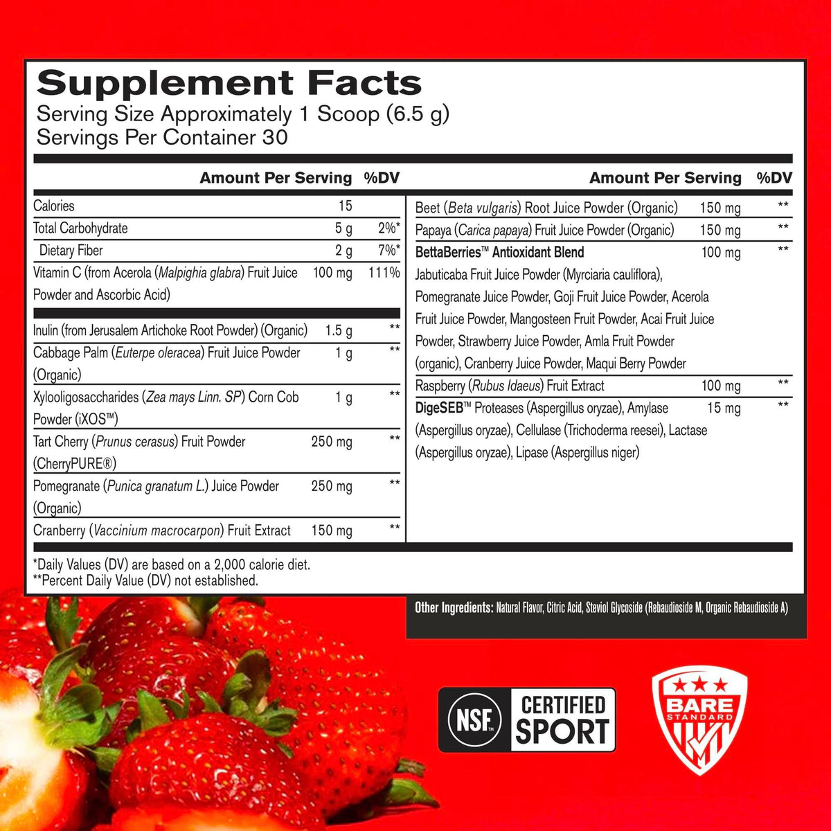 BPN Strong Reds Superfood en Polvo — Fresa, 30 Porciones