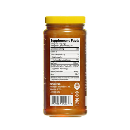 Miel Superfood de Beekeeper's Naturals – Polen de Abeja, Jalea Real y Propóleo 11.6oz