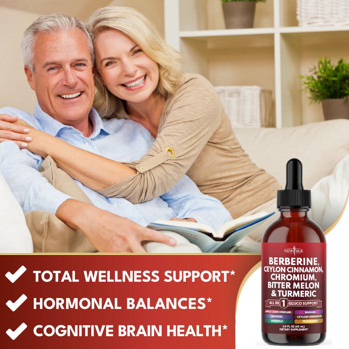 Gotas Líquidas de Berberina y Canela de Ceylán con Moringa y Ginseng 4oz