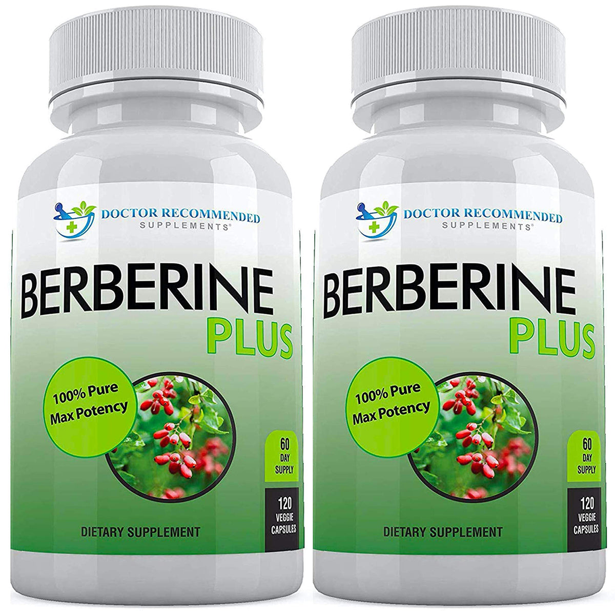 Berberine Plus 1200 mg | Doctor Recommended Supplements | 120 Veggie Capsules (Pack of 2) - Calm Era