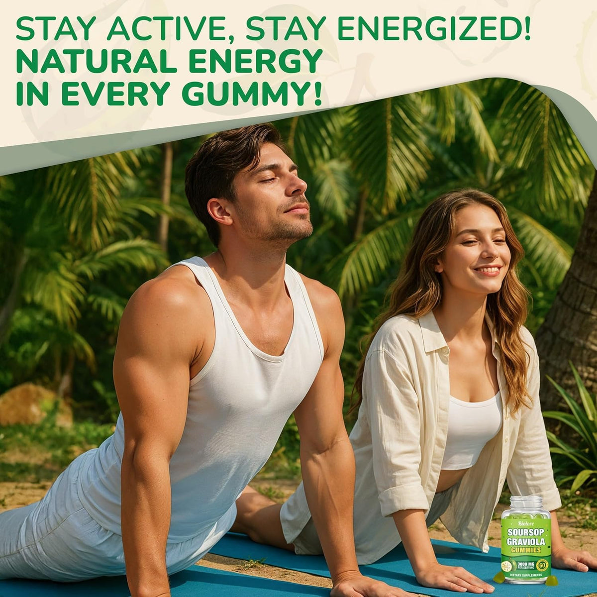 Biolore Soursop Graviola Gummies — 30-Day Supply, Sugar-Free, Vegan - Calm Era