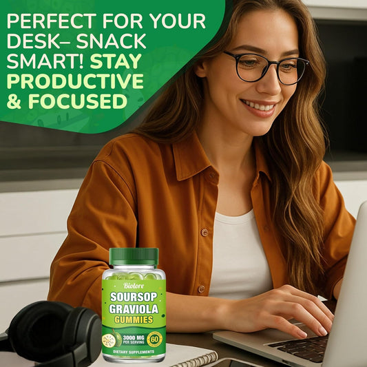 Biolore Soursop Graviola Gummies — 30-Day Supply, Sugar-Free, Vegan - Calm Era