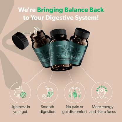 BIOMA Probióticos | Salud digestiva y apoyo intestinal | Vegano y sin gluten