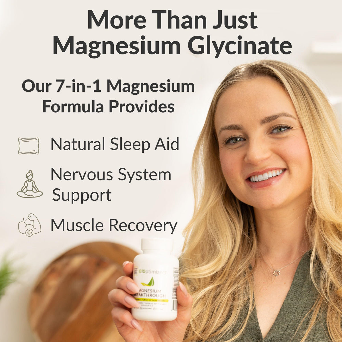 BiOptimizers Magnesium Breakthrough Complex – 7 Forms for Sleep & Cognitive Support | 60 Capsules - Calm Era