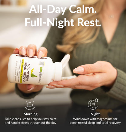 BiOptimizers Magnesium Breakthrough Complex – 7 Forms for Sleep & Cognitive Support | 60 Capsules - Calm Era