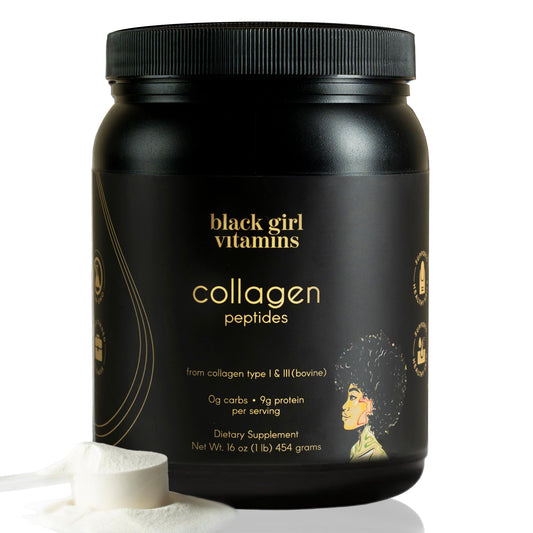 Péptidos de Colágeno en Polvo Black Girl Vitamins – Sin Sabor, Sin Lácteos, Sin Gluten (453g)