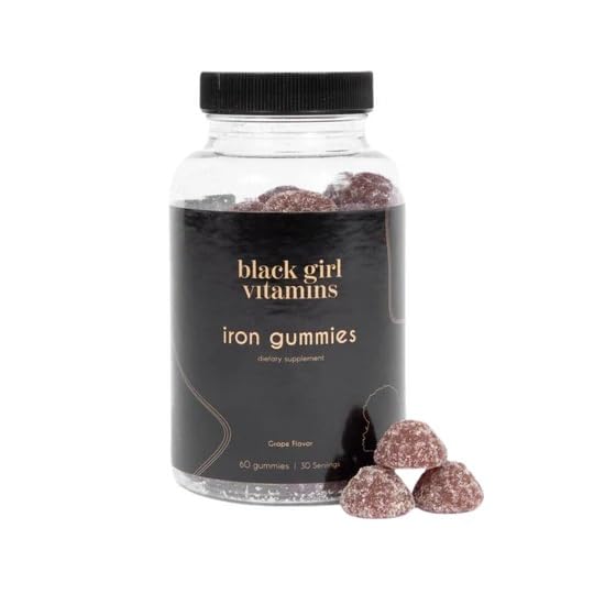 Black Girl Vitamins Iron Gummies 20mg – Supports Iron Deficiency & Anaemia | Gluten-Free, Gelatin-Free | Grape | 60 Count