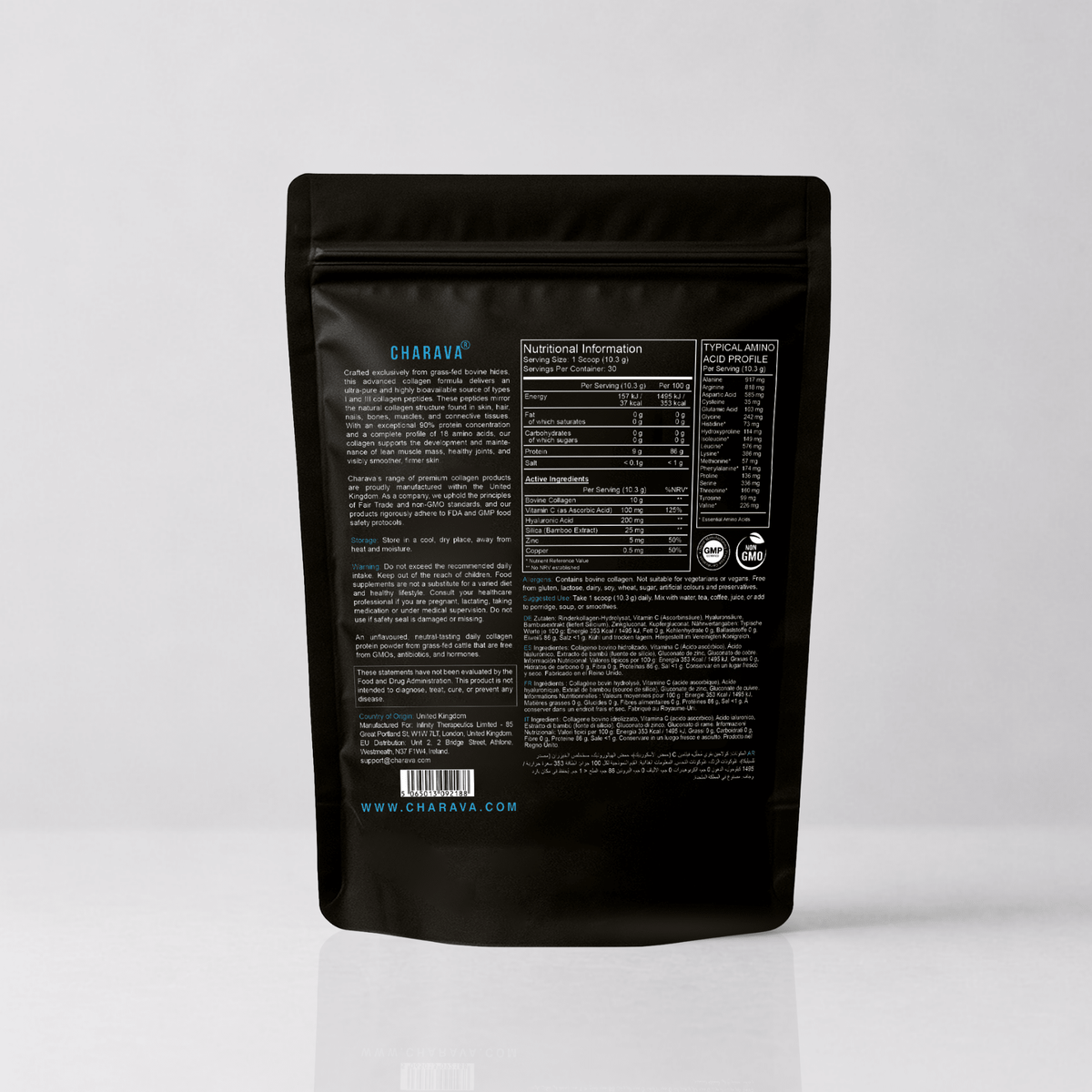 Péptidos de colágeno bovino Charava con vitamina C