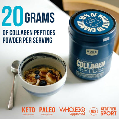 BUBS Naturals Grass-Fed Collagen Peptides — Unflavoured, 10oz