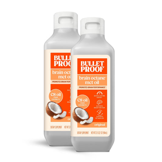 Bulletproof Coco de MTC C8 Brain Octane 2 Unidades - Energía Keto Sin Sabor para Mente y Cuerpo