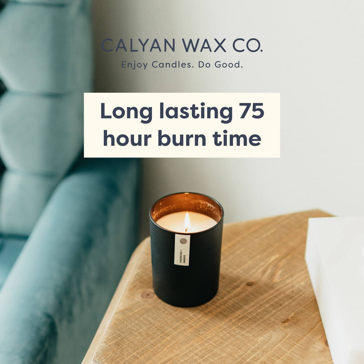Calyan Wax Co. Fir & Clove Scented Candle – 75 Hour Burn, 10.2oz Black Tumbler