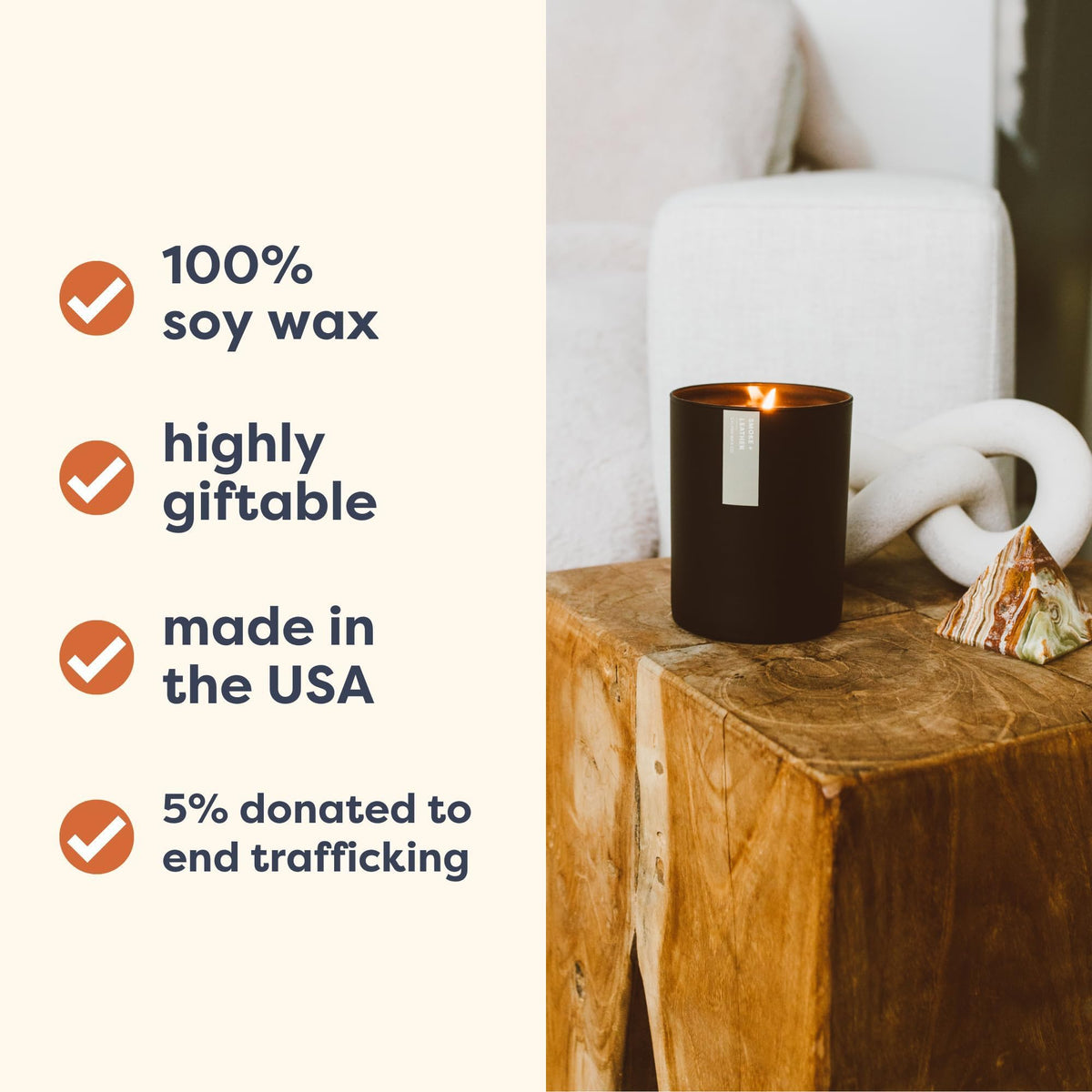 Calyan Wax Co. Fir & Clove Scented Candle – 75 Hour Burn, 10.2oz Black Tumbler