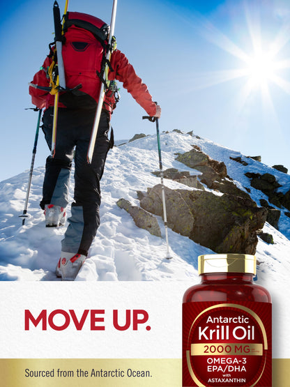 Carlyle Antarctic Krill Oil 2000 mg – 120 Softgels (Pack of 2) | Omega-3 EPA/DHA + Astaxanthin - Calm Era