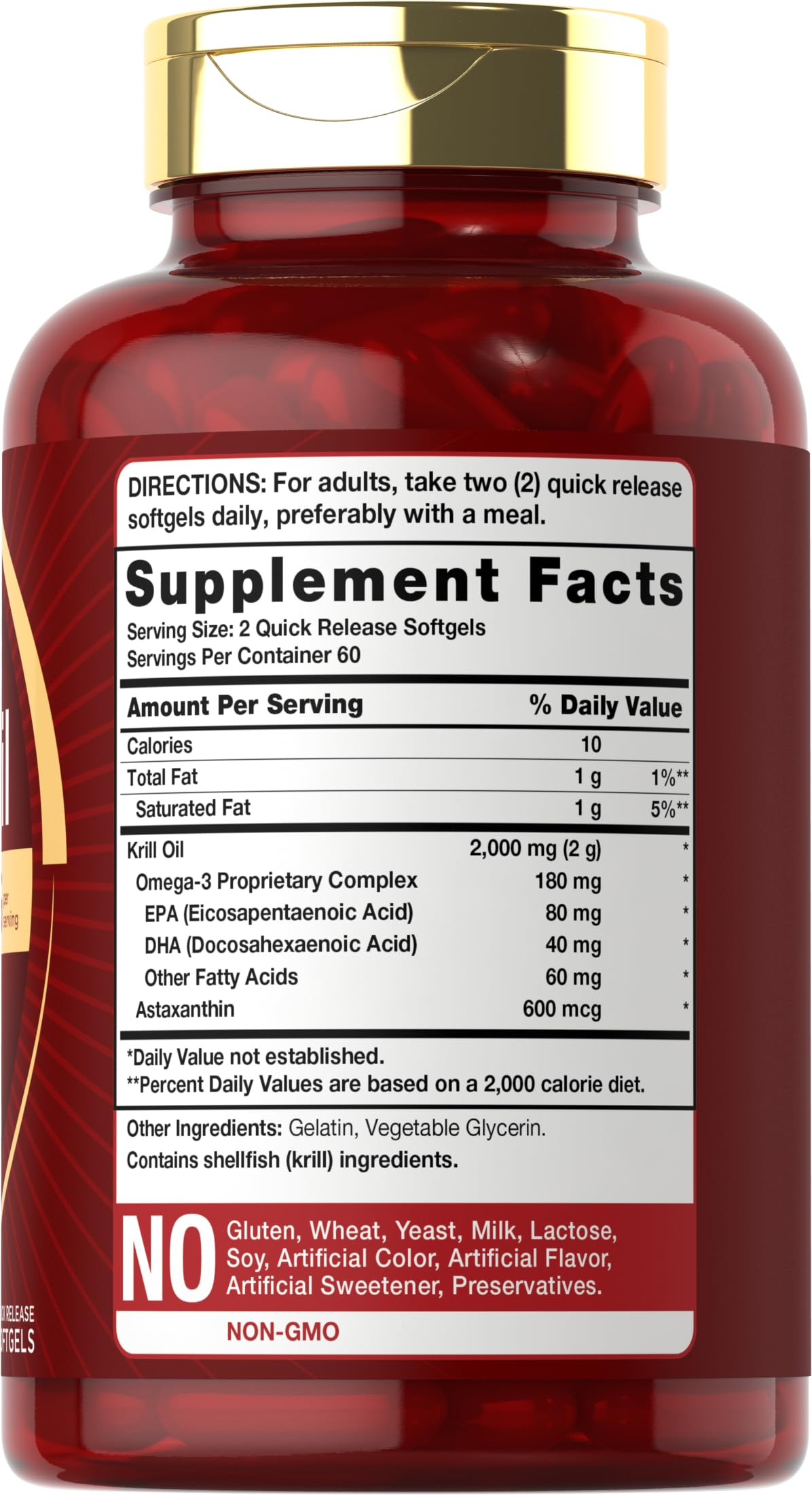 Carlyle Antarctic Krill Oil 2000 mg – 120 Softgels (Pack of 2) | Omega-3 EPA/DHA + Astaxanthin - Calm Era
