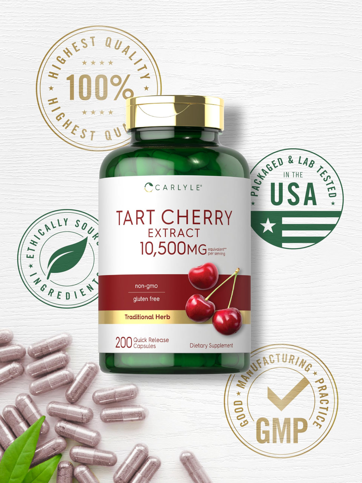 Carlyle Tart Cherry Capsules 10,500mg – 2 Pack - Calm Era