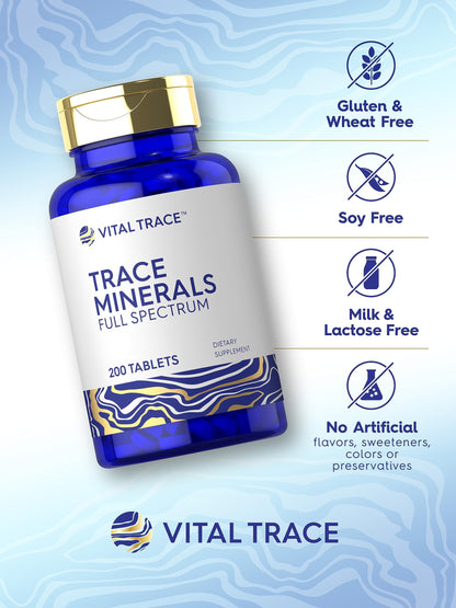 Vital Trace Minerales Traza de Espectro Completo — 200 Comprimidos
