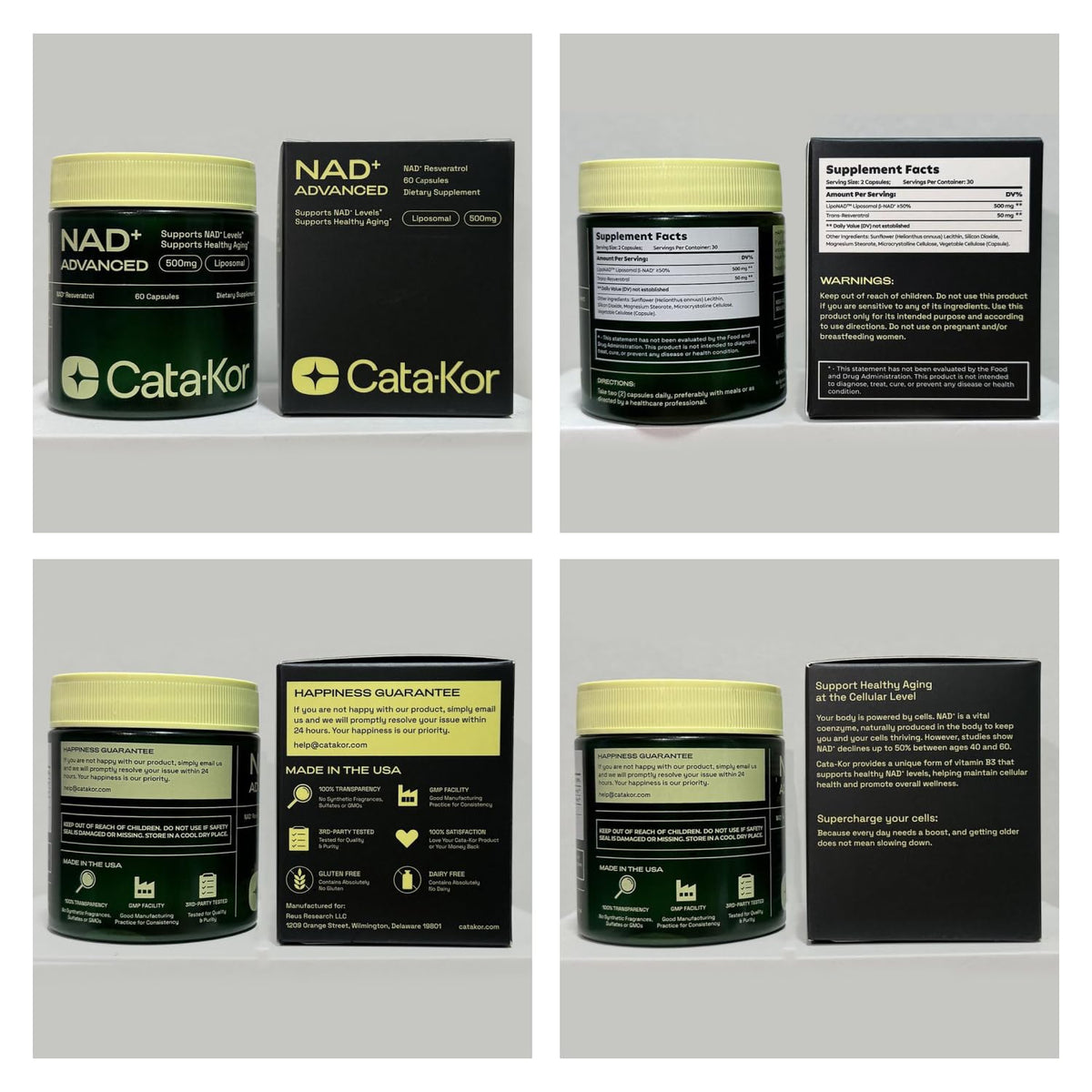 Cata-Kor Liposomal NAD+ con Resveratrol – Alternativa a NMN | Probado por Terceros