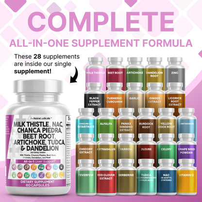 Clean Nutraceuticals Liver Defend 28-in-1 – Milk Thistle, NAC, Chanca Piedra & TUDCA, 2 Pack - Calm Era