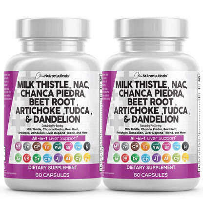 Clean Nutraceuticals Liver Defend 28-in-1 – Milk Thistle, NAC, Chanca Piedra & TUDCA, 2 Pack - Calm Era