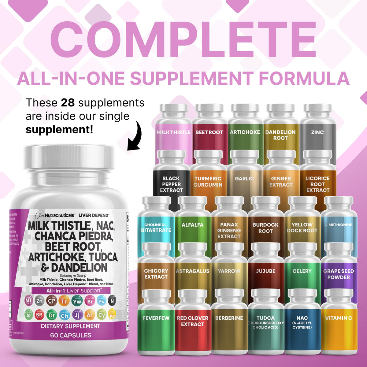 Clean Nutraceuticals Liver Defend 28-in-1 – Milk Thistle, NAC, Chanca Piedra & TUDCA, 2 Pack - Calm Era