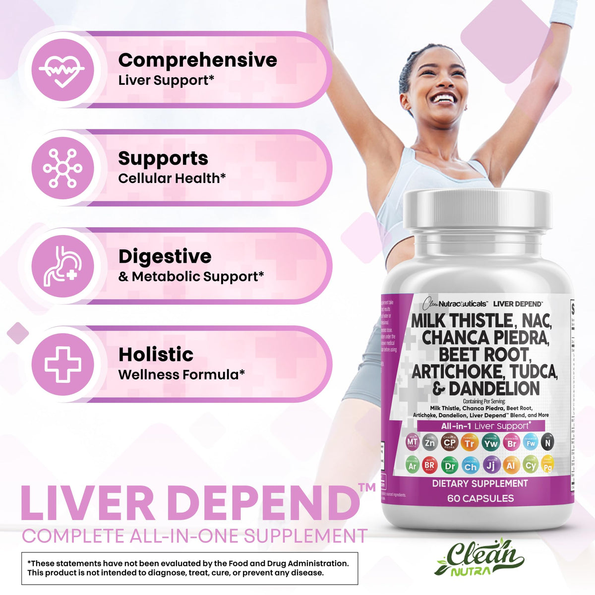 Clean Nutraceuticals Liver Defend 28-in-1 – Milk Thistle, NAC, Chanca Piedra & TUDCA, 2 Pack - Calm Era