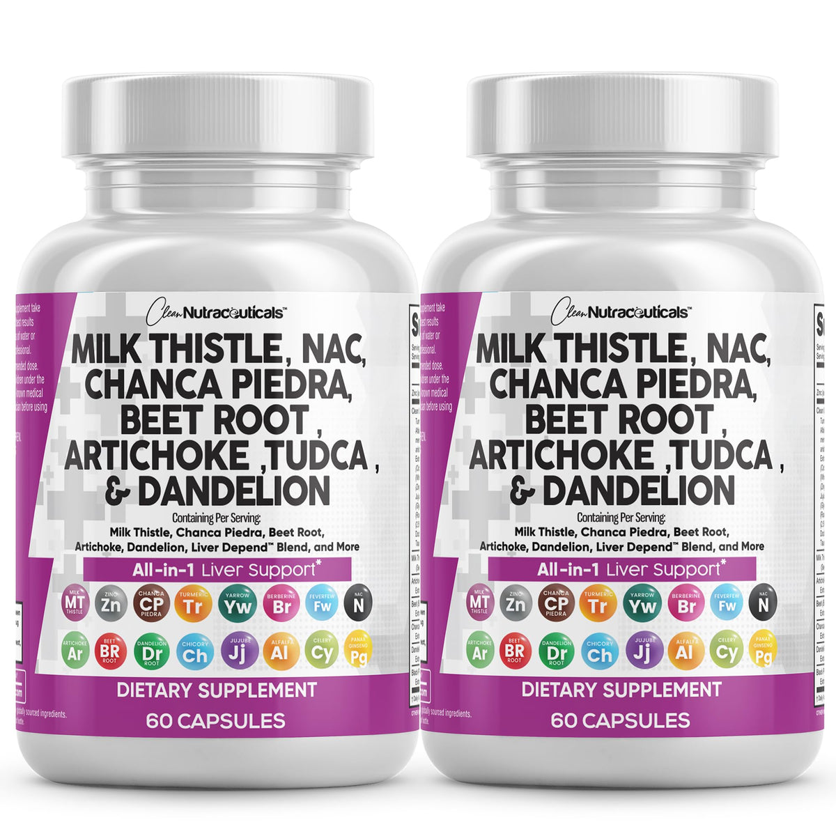 Clean Nutraceuticals Liver Defend 28-in-1 – Milk Thistle, NAC, Chanca Piedra & TUDCA, 2 Pack - Calm Era
