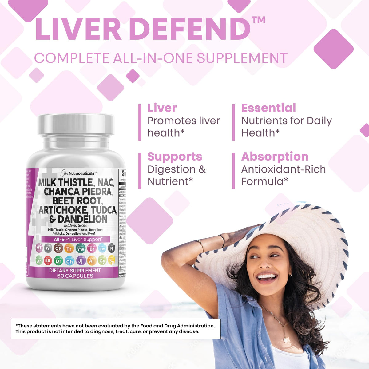 Clean Nutraceuticals Liver Defend 28-in-1 – Milk Thistle, NAC, Chanca Piedra & TUDCA, 2 Pack - Calm Era