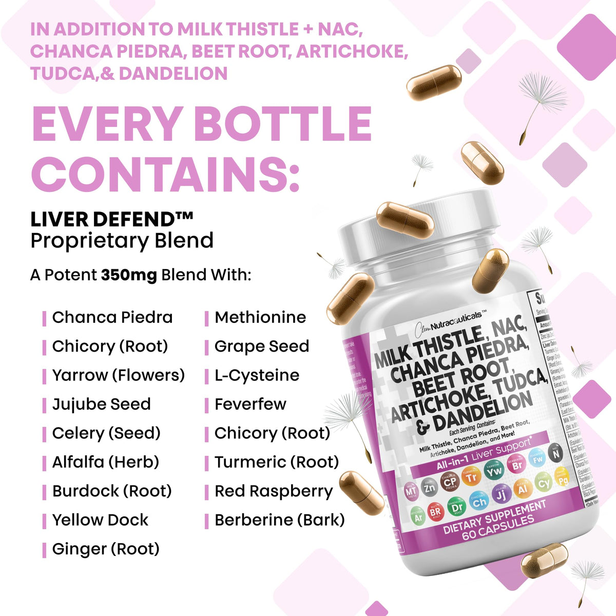 Clean Nutraceuticals Liver Defend 28-in-1 – Milk Thistle, NAC, Chanca Piedra & TUDCA, 2 Pack - Calm Era