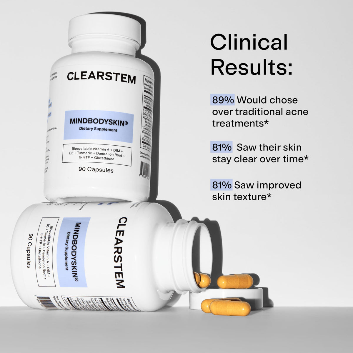 CLEARSTEM MindBodySkin Skin Clarity Supplement – 90 Capsules - Calm Era