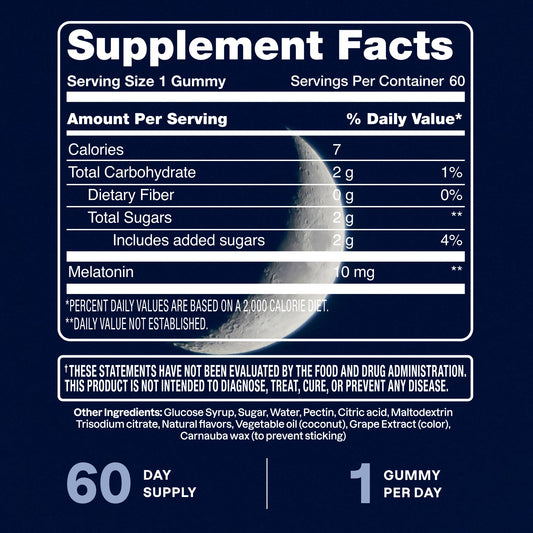 Gomitas de melatonina Cliganic 10 mg — Suministro para 60 días, bayas