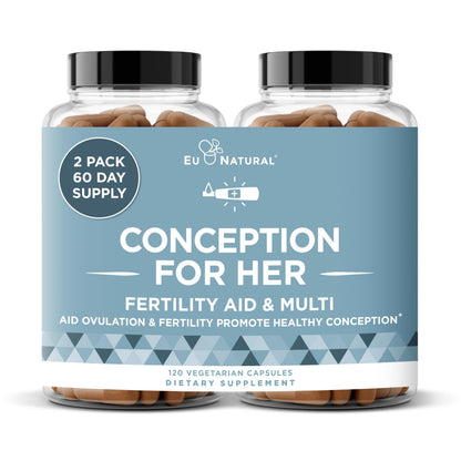 Suplementos de fertilidad Conceptión para mujeres – Apoyo a la ovulación, equilibrio hormonal, ciclos regulares – Vitamina prenatal con mioinositol, folato, vitex